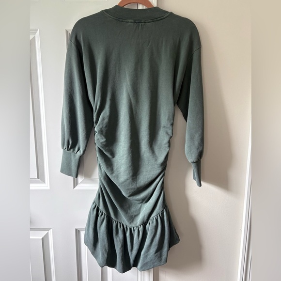 Something Navy Dark Green Ruched Sweatshirt dress size small NWT - Picture 5 of 9